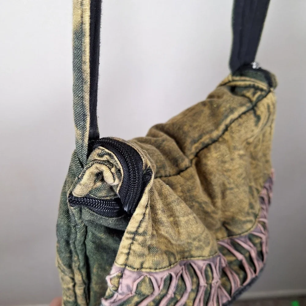 Festival Hobo Bag Hippie Stoner Boho Fairy Goblin Razor Cut Earth Tones